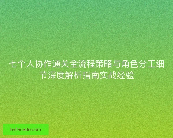 七个人协作通关全流程策略与角色分工细节深度解析指南实战经验